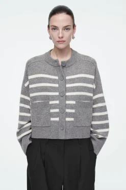 COS WOOL CREW-NECK CARDIGAN-Women Sweaters & Cardigans