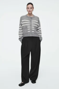 COS WOOL CREW-NECK CARDIGAN-Women Sweaters & Cardigans