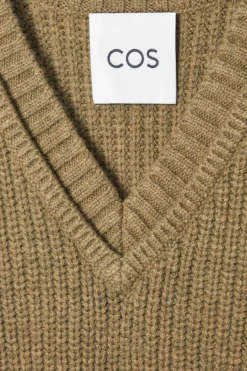 COS WOOL-CASHMERE V-NECK HYBRID TANK- Cashmere | Sweaters & Cardigans