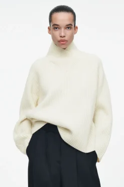 COS WRAP-COLLAR MERINO WOOL JUMPER-Women Tops | Sweaters & Cardigans