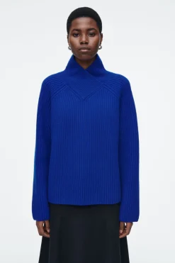 COS WRAP-COLLAR MERINO WOOL JUMPER-Women Tops | Sweaters & Cardigans