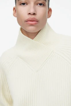 COS WRAP-COLLAR MERINO WOOL JUMPER-Women Tops | Sweaters & Cardigans