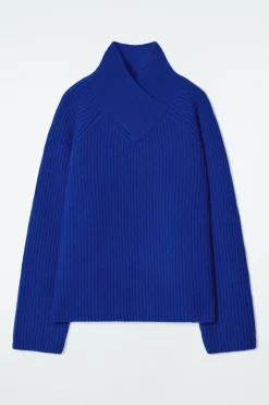 COS WRAP-COLLAR MERINO WOOL JUMPER-Women Tops | Sweaters & Cardigans