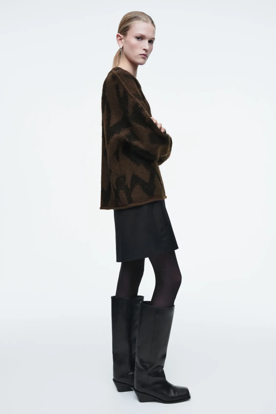 COS WRAP-EFFECT WOOL MINI SKIRT-Women Skirts