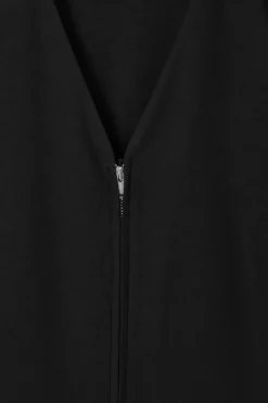COS ZIP-FRONT V-NECK MIDI DRESS-Women Dresses & Jumpsuits